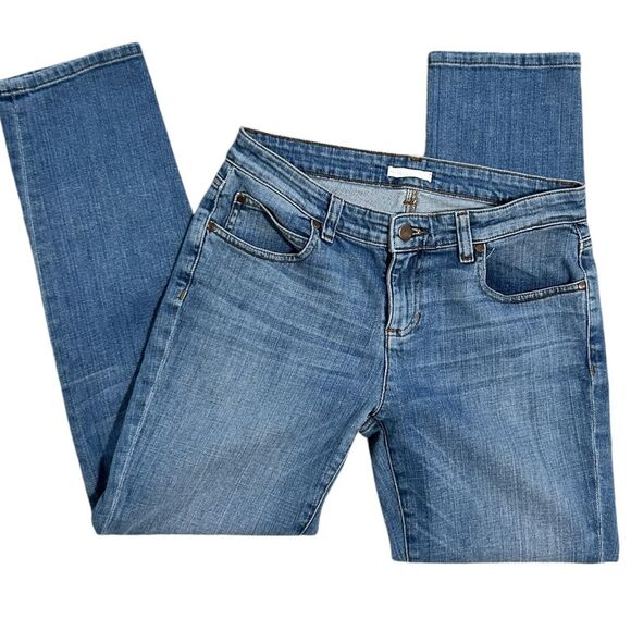 Eileen Fisher Jeans Womens Size 2 Blue Straight Leg Stretch Medium Wash Denim - Picture 2 of 16